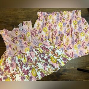 Haute Hippie NWT Kids Matching Set Size 7/8 pink floral top & skirt